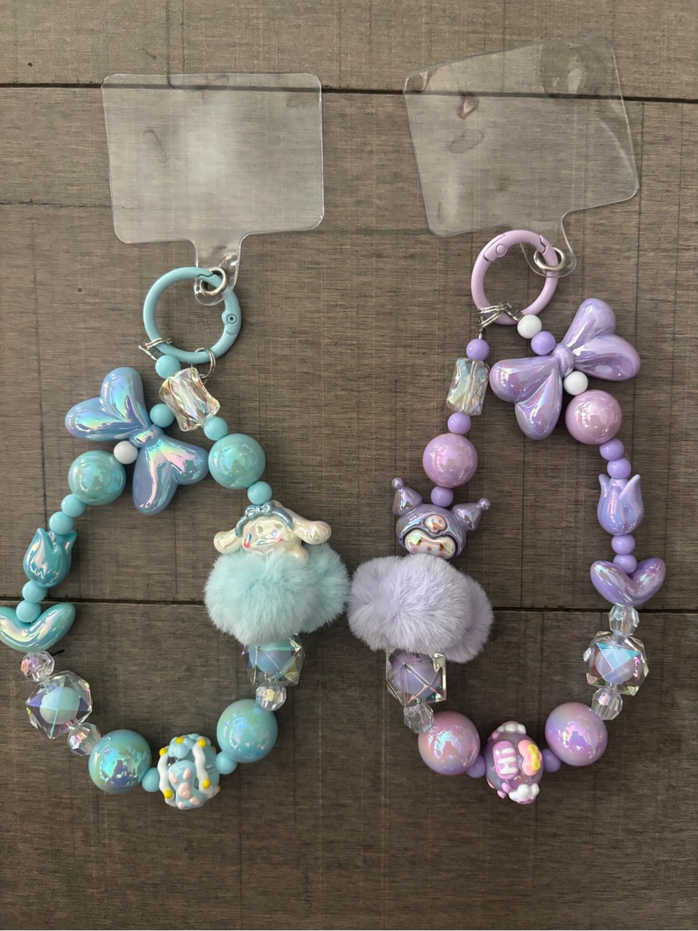 ⭐️3/$20⭐️2 TOTAL-Sanrio Beaded Phone Charms-Cinnamorrol and Kuromi-NWOT